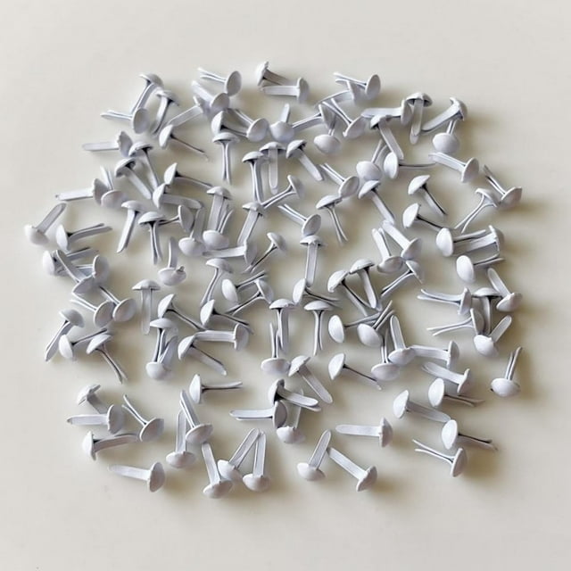 100 Pcs Mini Blanches Mini Blanches Fixations pour Bricolage en Papier Fixations Rondes Plaquées pour Bricolage en Papier Scrapbooking Bricolage Art Fait Main Projet Décoratif