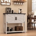 thumbnail image 2 of Kitchen Sideboard Buffet, Farmhouse Coffee Bar Cabinet with 2 Doors & Shelf, Wooden Console Table for Entryway, Living Room, Hallway Storage, 2 of 13