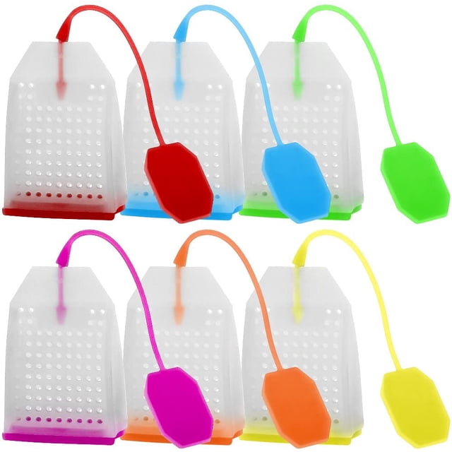 6 paquetes de 6 bolsas de filtro de té de silicona, esterilizador reutilizable con 6 colores ER
