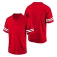 thumbnail image 6 of longantii Football Jerseys For Women Unisex Athletic T-Shirts Oversized Short Sleeve V Neck Y2k Streetwear Solid Color Loose Practice Sports Uniforms Outfits Red M, 6 of 7