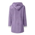thumbnail image 5 of Wensltd Warm Long Sleeve Jacket for Women Plus Size Fleece Lining Coat Button Winter Outerwear with Pockets, 5 of 5