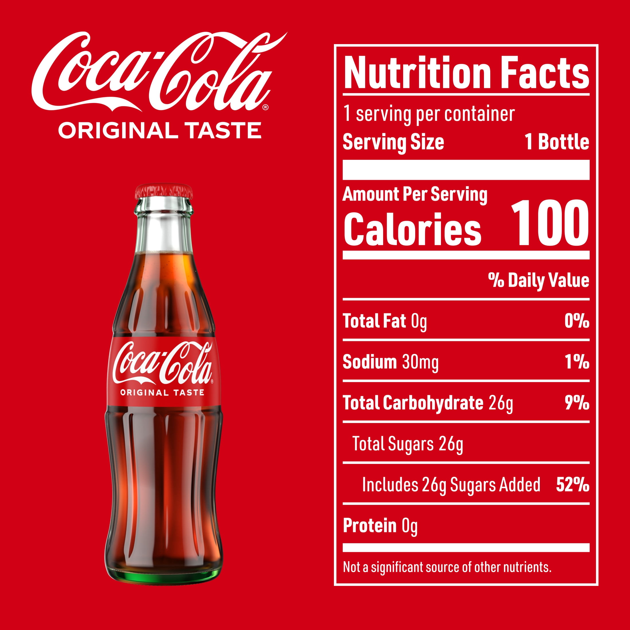 Coca-Cola Cane Sugar Soda Pop Glass Bottles, 8 fl oz, 6 Pack, Cane Sugar