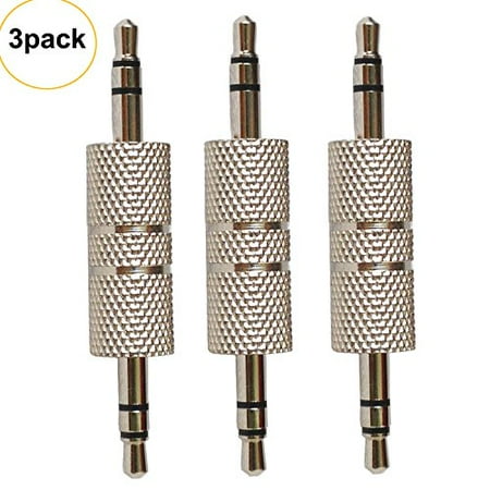 Beyours 3pcs 3.5mm jack male to 3.5mm jack male Stereo Audio Adapter Connector for car stereo mp3 player ipod mini bluetooth