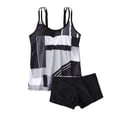 thumbnail image 5 of Generic Women Plus Size Swim Suits Printing Modest Ruched Swimsuits Two Piece Tankini Tops with Shorts Swimwear, 5 of 5