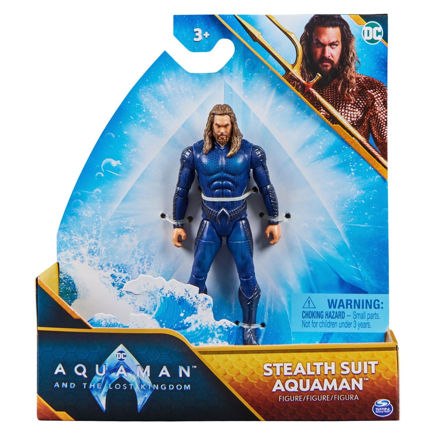 DC Comics, Aquaman Action Figure, 4-inch, 2 Accessories, Detailed Sculpt and Movie Styling, Collectible Superhero Kids Toys for Boys & Girls