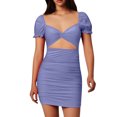 thumbnail image 1 of Vestido holgado con mangas plisadas y escote en V para mujer: vestido de noche de satén con cuello de una sola línea, sin tirantes, espalda descubierta y abertura alta, para el día a día, fiestas,, 1 of 6