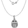 thumbnail image 3 of Small 3/4 inch Sterling Silver Egyptian Scarab Necklace for Women Diamond-Cut Oxidized finish 18 inch BX_15, 3 of 4
