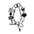 thumbnail image 4 of Llavero con cuentas, pulsera, abalorios para teléfono, decoración de corazón y lazo, llavero para coche, llavero para niños, regalo de recuerdo de Negro, 4 of 9