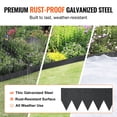 thumbnail image 3 of KFFKFF 4 PCS Metal Landscape Edging 40" L x 8" H Galvanized Steel Garden Border Flexible Hammer-In Outdoor Landscaping Edge with 6 Clips for Lawn, Garden, Walkway, Yard (Black), 3 of 9