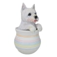 thumbnail image 3 of West Highland White Terrier Westie Puppy Dog Figurine With Glass Eyes Pup In Pot, 3 of 9