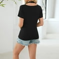 thumbnail image 6 of Tops for Women Short Sleeve V Neck Loose Casual Blouses Summer Tees Criss Cross Soft Tee Shirt 2025 Fashion, 6 of 9
