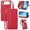 Red, variant on Dteck for iPhone Air 2025 released Wallet Case with Credit Card Holder Zipper Pocket, Magnetic Flip Folio Book PU Leather Phone Case Shockproof Wristlet Strap Cover for Women Men, Red
