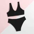thumbnail image 6 of Cowsor 8-14 Years Girls Solid Color Two Piece Swimsuit Set Modest Tankini Top Bottom Comfortable Swimwear for Beach Vacation and Pool Activities, 6 of 7