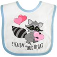thumbnail image 3 of Inktastic Stealin' Your Heart Cute Raccoon Boys or Girls Baby Bib, 3 of 4