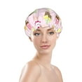 thumbnail image 3 of YFYANG Women's Double Waterproof Shower Cap, Cupcake Pattern Reusable Hair Cap for All Hair Styles and Head Sizes, 3 of 9