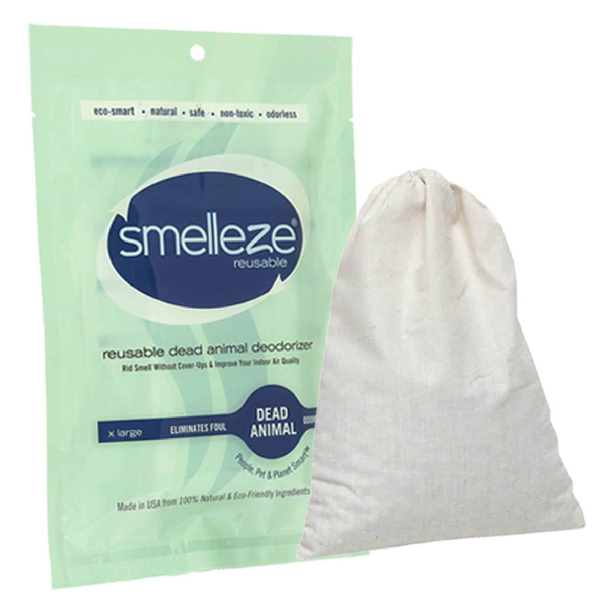 Rid Commode Odor in 100 Sq Ft. SMELLEZE Reusable Bathroom Smell Remover Pouch 