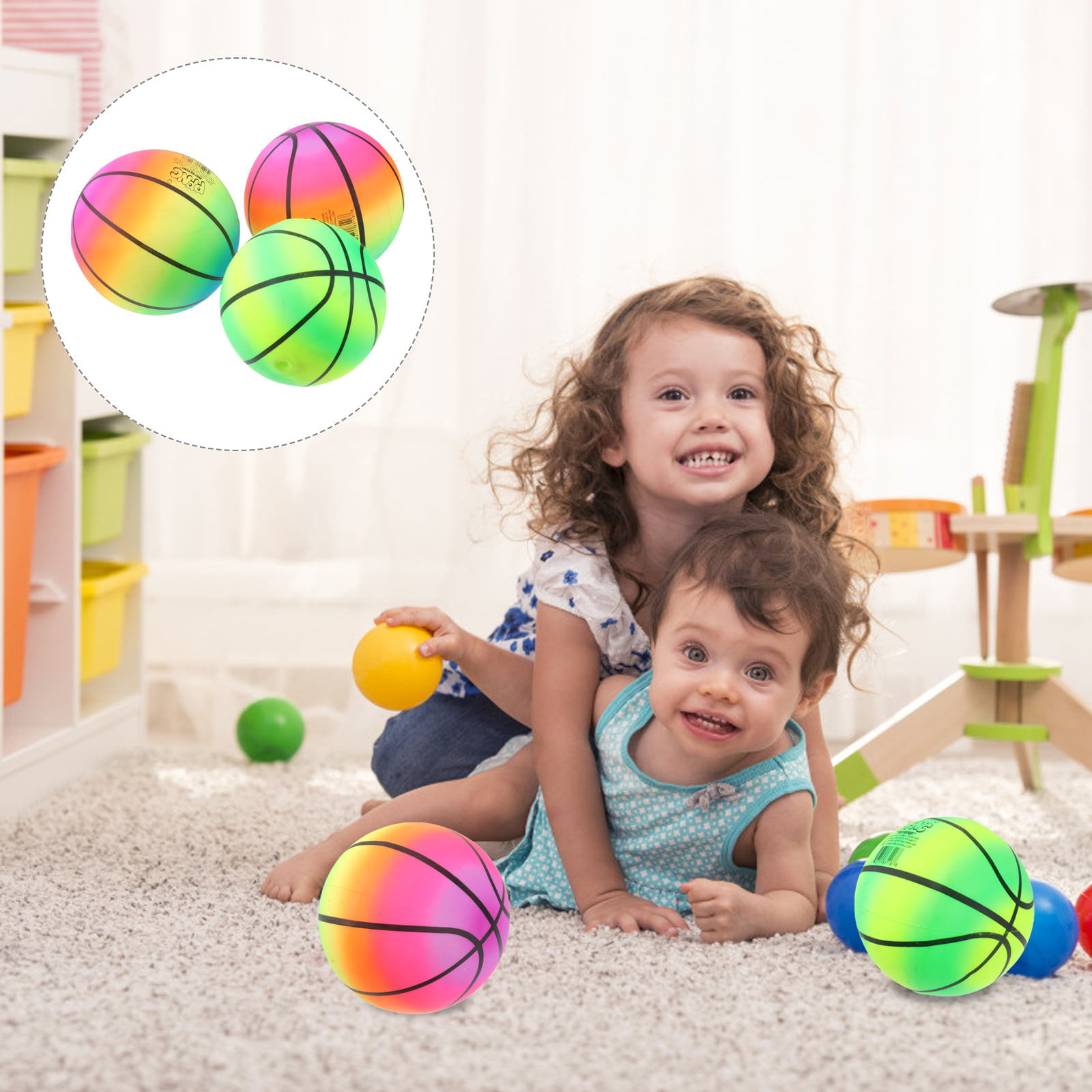 Touch Ring Elastic Rainbow Ball, goki baby · Kinder Playroom