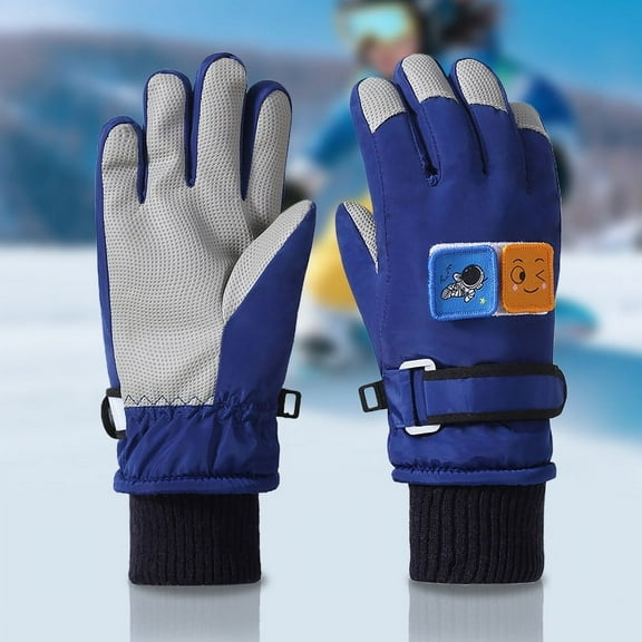 Kids Ski Gloves for Outdoor Sports4-9 Years Toddler Kids Boys Girls Gloves Winter Outdoor Windproof Warm Lock Temperature Ski Gloves on Clearance