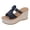 Black, variant on Platform Espadrilles for Women Peep Toe Slip on Slides Woven Braided T-Strap Wedge Sandals Backless High Heels Casual Summer Footwear Brown Size 6
