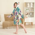thumbnail image 4 of FORMRS Kids Bathrobe Unisex Hooded Robe Toddler Pajamas Sleepwear, Size 4-6T, Purple Geometric, 4 of 7