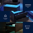 thumbnail image 3 of Nightstand Bedside Table with Adjustable LED Lights, End Table Cabinet with 2 Closed Drawers for Living Room Bedroom, 3 of 7