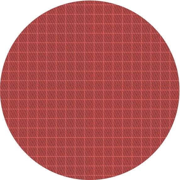 Ahgly Company Machine Washable Indoor Round Transitional Red Area Rugs, 4' Round