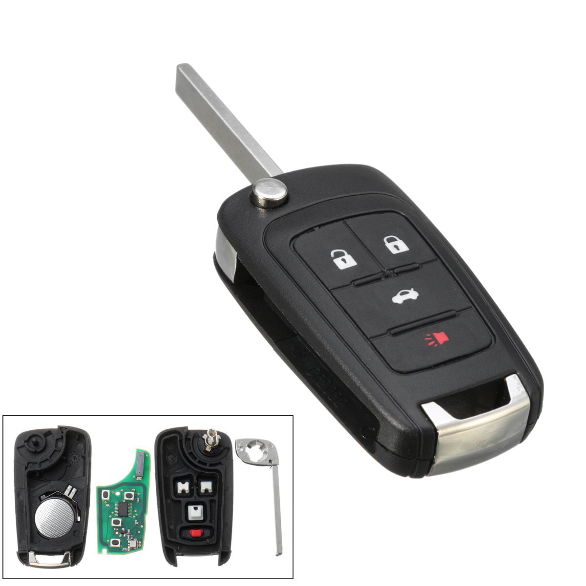 For 10-16 Buick Chevy GMC Keyless Entry Remote Flip Key Fob 4btn OHT01060512 5461A-0106051 