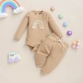 thumbnail image 2 of Vedolay Girl Pants Sets Girl's 2 Piece Casual Outfits Button Down Long Sleeve Shirt Tops and Pants Set,Khaki 0-6 Months, 2 of 3