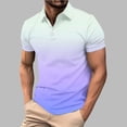 thumbnail image 2 of Vetsdori Polo Tops for Men Short Sleeve Work Pullover Summer Casual Gradient Graphic Travel Mens Shirts Collar, 2 of 6