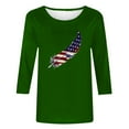 thumbnail image 4 of breaise Women's 4th of July Shirts Plus Size Patriotic USA Flag Pattern Tshirts Loose Fit 3/4 Sleeve Tees Classic Crewneck Blouses Tops Blouses for Women Business Casual Todays, 4 of 4
