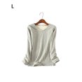 thumbnail image 2 of Ropa interior Camiseta Mujer Cálido Grueso Algodón A prueba de viento Ropa interior sin rastro Ropa cómoda Manga larga Invierno Prendas para la parte del cuerpo gris claro, gris claro L L Minnieouse AP013131-14, 2 of 6