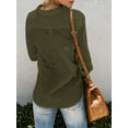thumbnail image 4 of Sherrylily Women Button Down Shirts Long Sleeve Blouse Roll Up Cuffed Sleeve Casual Plain Tops with Pockets, 4 of 5