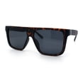 thumbnail image 4 of Mens Classic 90s Flat Top Horn Rim Plastic Urban Fashion Sunglasses [Matte Tortoise - Black], 4 of 8