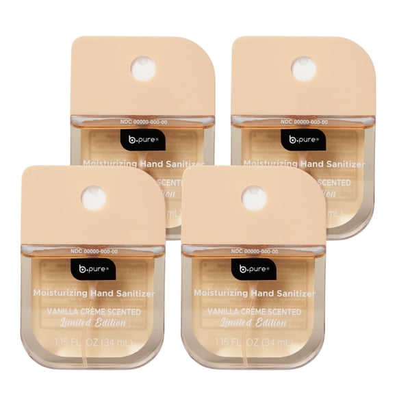Spray desinfectante de manos b.pure Vanilla Crème 4 unidades de 34 ml