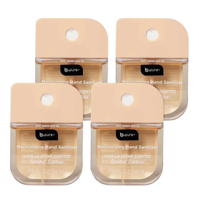 Spray desinfectante de manos b.pure Vanilla Crème 4 unidades de 34 ml