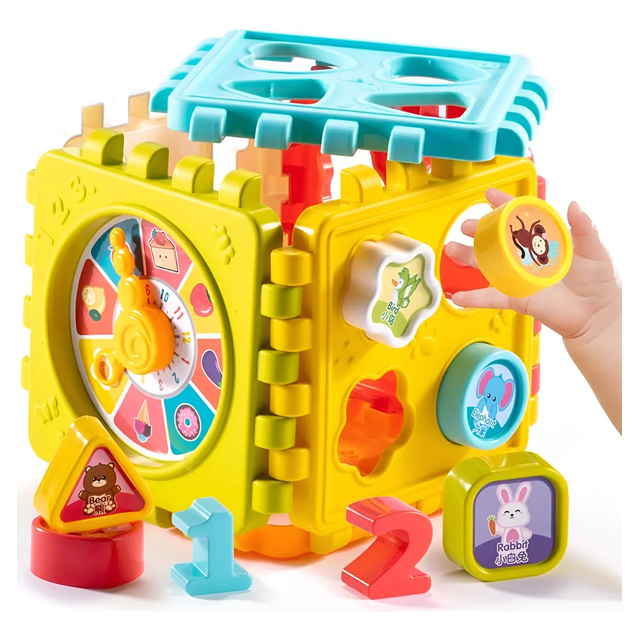 Juguete Niños Didáctico Educativo 6en1 Cubo Actividades Bebé Xtellar amarillo