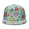 thumbnail image 2 of Tropical Flower & Leaves Snapback Hat, Adjustable Baseball Cap, Bright Summer Floral Print, Unisex Casual, 2 of 8