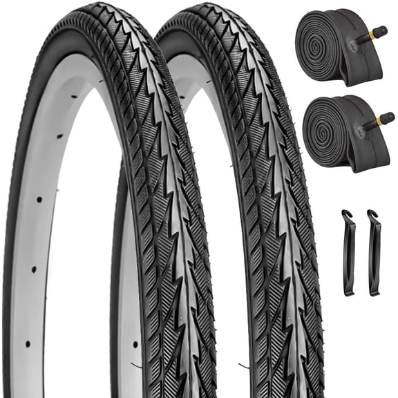 2Pack 26"x1.75" Bike Tires and Inner Tubes 26“x1.5/1.75”/1.95” with 32mm AV Valves Replacement Tire for Hybrid Road City Commuter Bicycles Urban