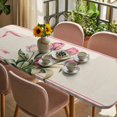 thumbnail image 3 of Pink Tulip Table Cloths for 8 Foot Rectangle Tables, Spring Floral Romantic Flowers Modern Art Rustic Patio Waterproof Elastic Fitted Tablecloths, Washable Rectangular Table Cover for Camping, 3 of 8