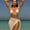 Apricot, variant on Minimalist Solid Waffle Textured 3-in-1 Bikini Set, Adjustable String Bikini With Tie Side Wrap Skirt Tropical Vacation Bathing Suit