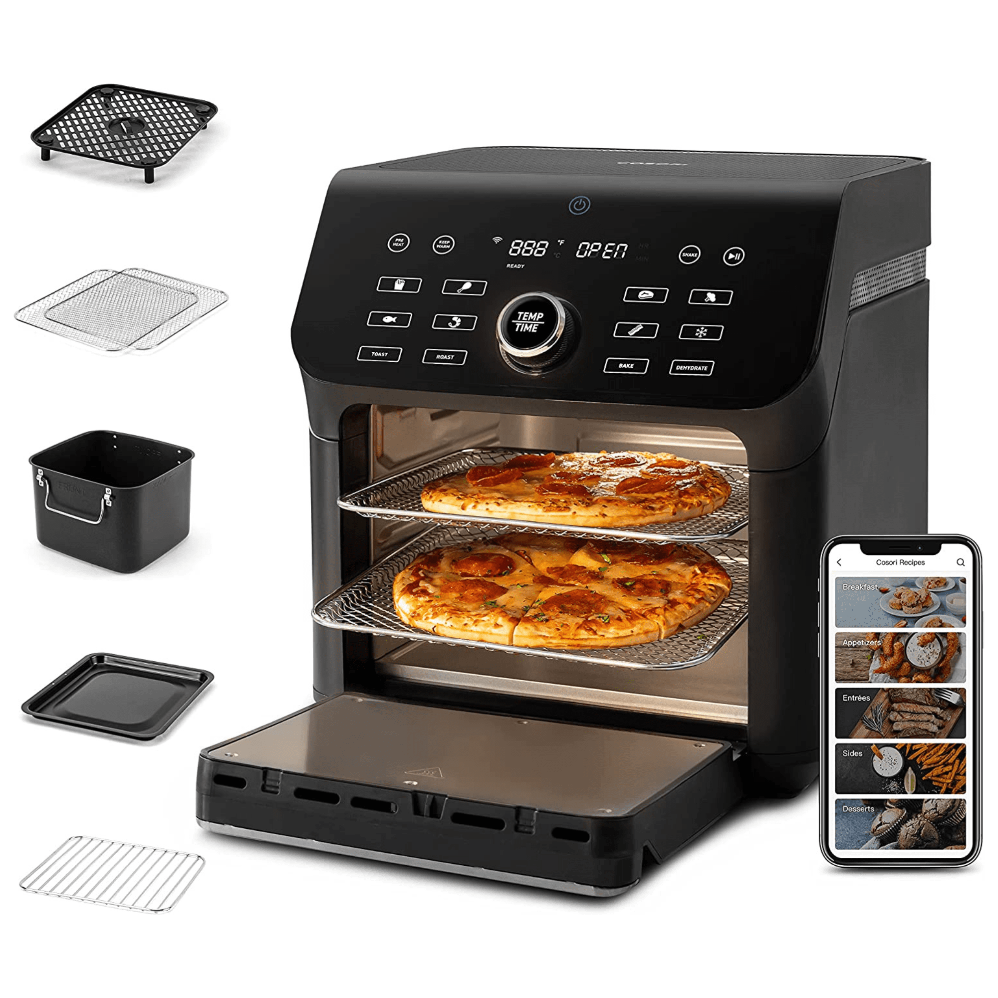 Restored COSORI AF701 Air Fryer Toaster Combo 10 Qt Family Size 14in1