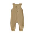 thumbnail image 1 of Gupgi Infant Boy Girl Jumpsuits Newborn Sleeveless Round Neck Button Front Loose Rompers Baby Playsuits, 1 of 9