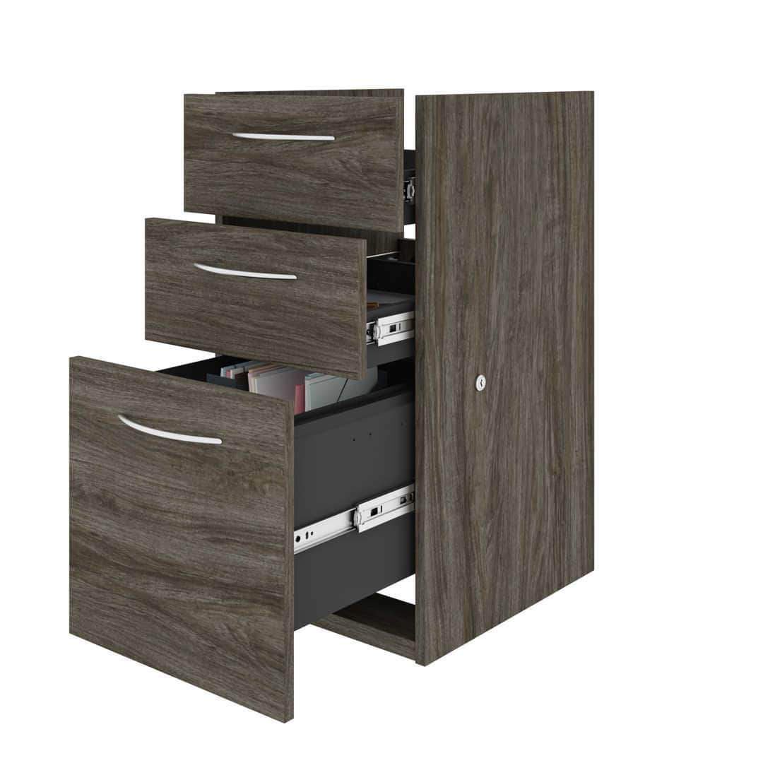 Bestar Embassy Pedestal File Cabinet In Dark Chocolate Walmart Canada