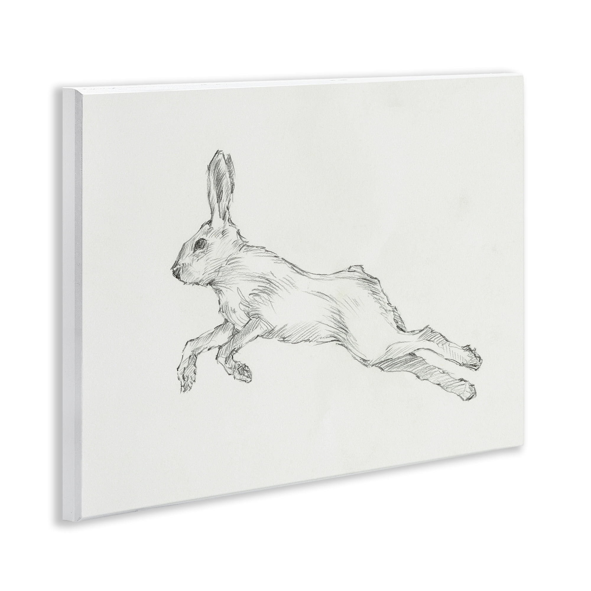 Stupell Industries Rabbit Hopping Sketch Animals & Insects Drawing Unframed Art Print Wall Art, 14 x 11