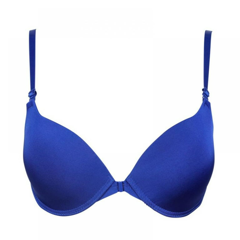 opvise Women Bra Wire Free Padded Push Up Side Collection Adjustable Straps  Brassiere Anti-sagging Breathable Rhinestone Pendant Sports Bra Royal Blue  3XL 