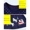 thumbnail image 4 of HWJAD 2-7 Years Kids Girl's Dresses Cotton Jersey Long Sleeve Crewneck Swing A-Line Cute Santa Claus Unicorn Midi Christmas Dress, 4 of 7