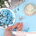 thumbnail image 3 of 2 Bag Glass & Seed Beads with Glitter Powder Imitation Pearl & Transparent & Inside Colours Moon & Star & Round Marine Blue 2~16x2~11.5mm Hole: 0.8~1.2mm, 3 of 6