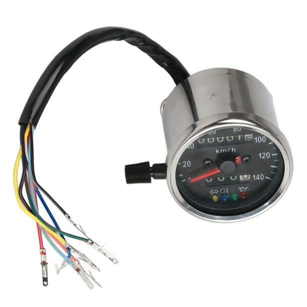 Velocímetro mecánico LED para motocicleta, cuentakilómetros con indicador, cara negra, 65mm Jadeshay A