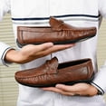 thumbnail image 6 of Men's Casual Loafers Slip On Leather Shoes Comfortable Lightweight Driving Shoes Male Moccasins Classic Penny Loafer Flats Boat Shoes Outdoor Walking Shoes, 6 of 18