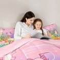 thumbnail image 4 of Manfei Marine Life Full Size Comforter Sets,Monogrammed B Design Bedding Comforter Set,Pink,Pink Reversible,3pcs,1 Comforter and 2 Pillowcases, 4 of 7